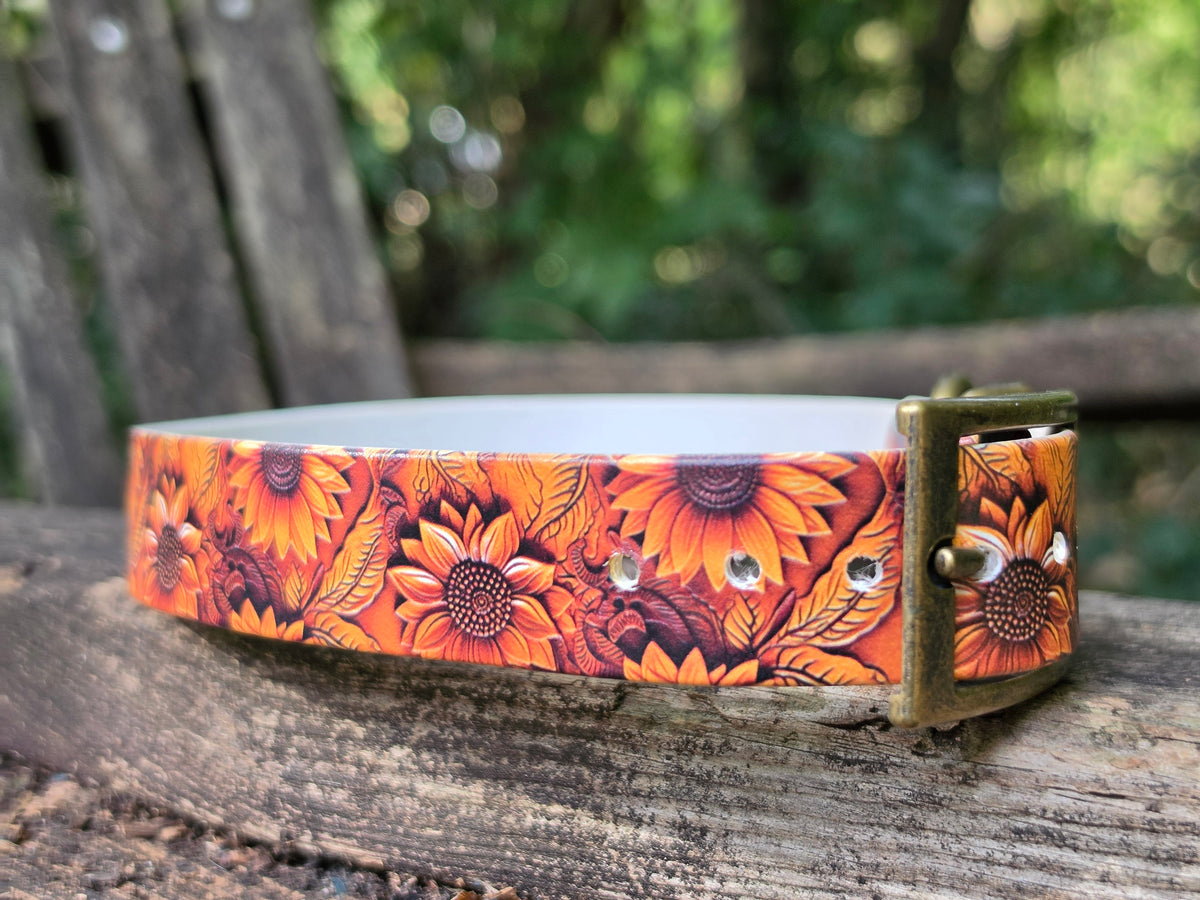 Carved Leather Sunflowers 16-20in