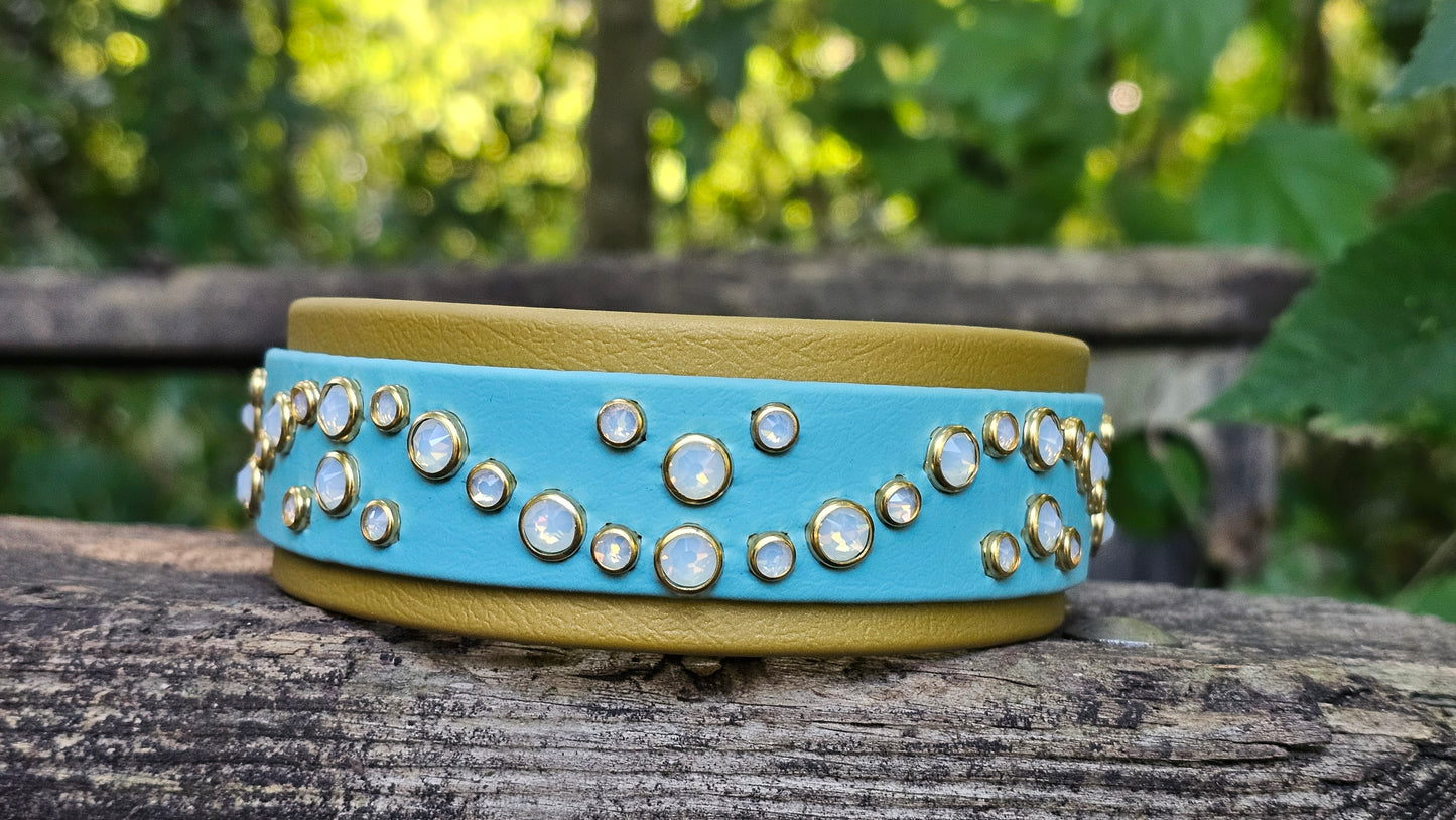 Dusty Turquoise on Gold  12in-17in